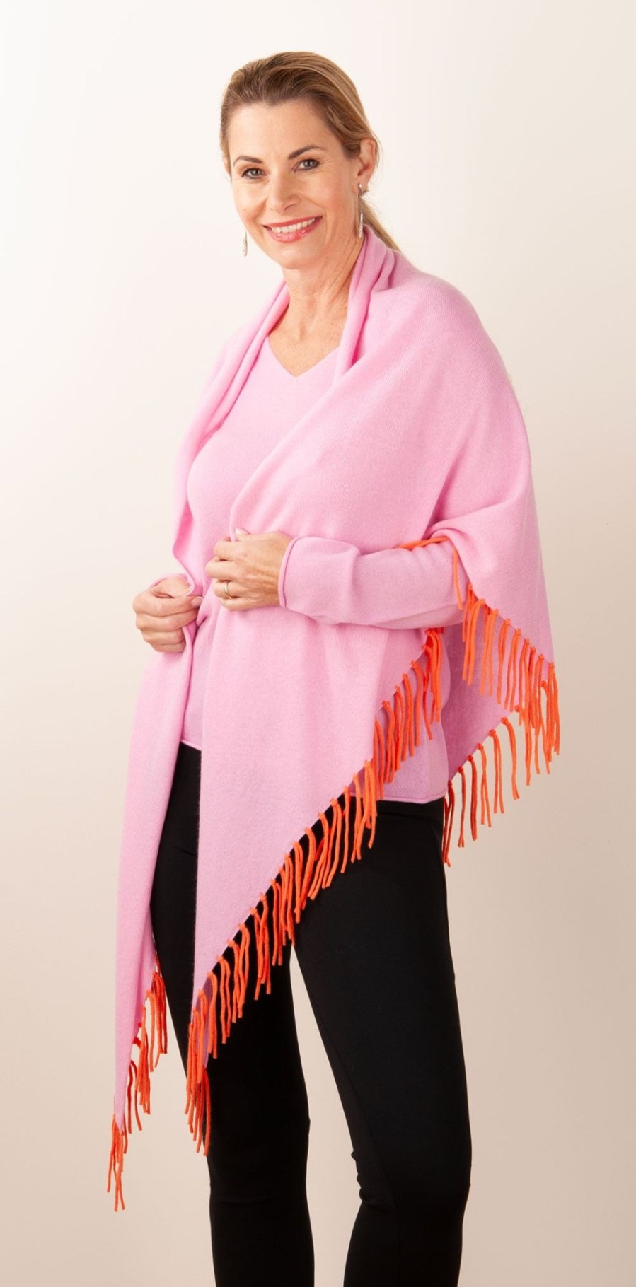 Accessoires Herzensangelegenheit | Poncho Rosa | Orange