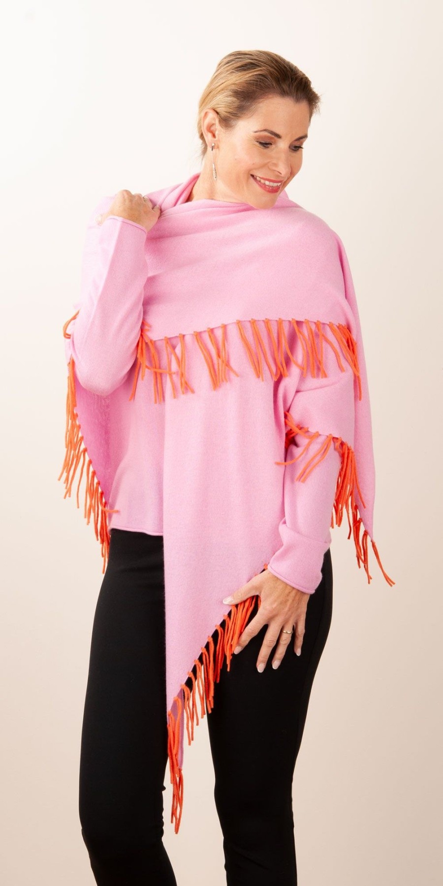 Accessoires Herzensangelegenheit | Poncho Rosa | Orange