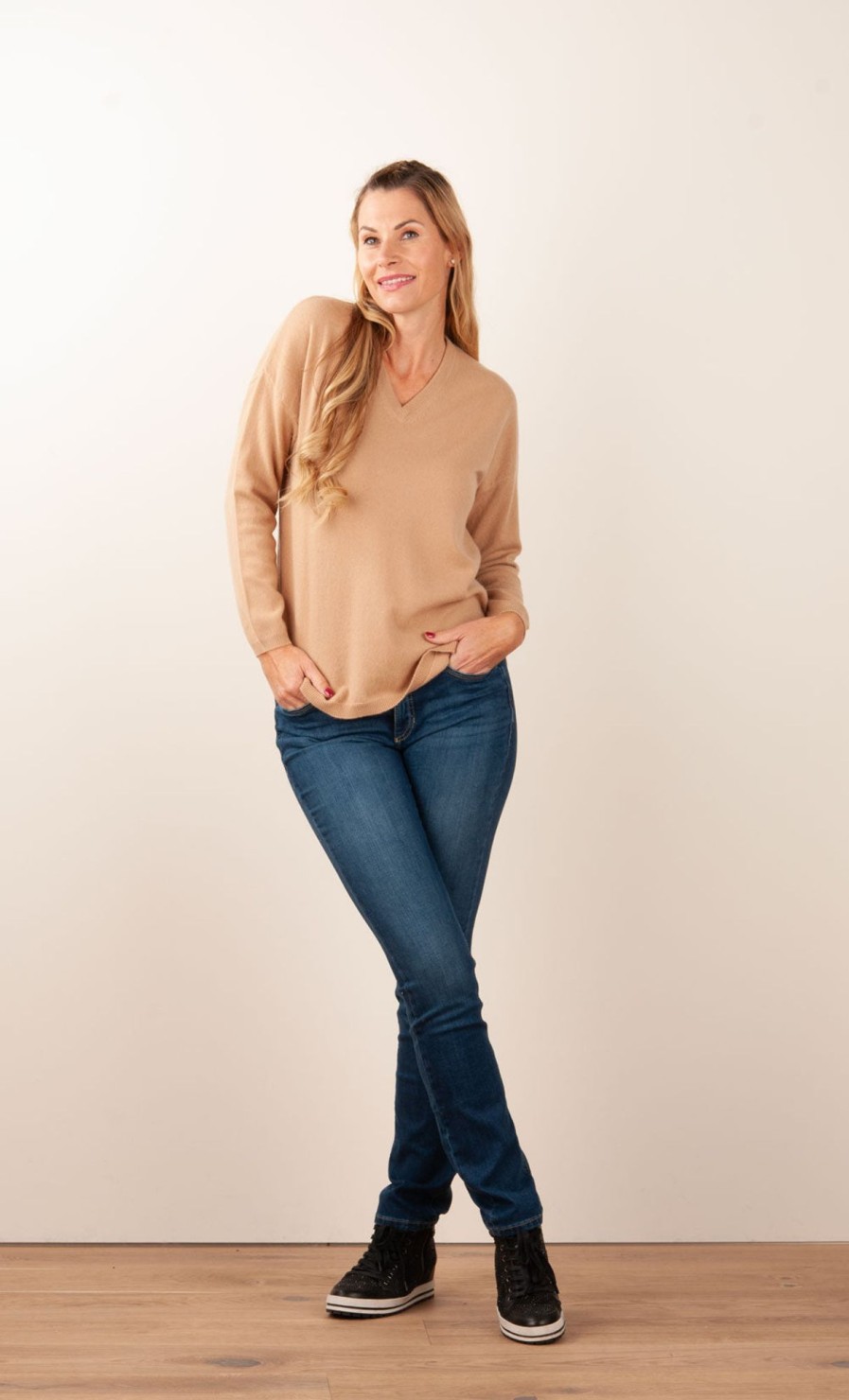 Kleidung Blossom u0026 Co. | Kaschmir Pullover Camel