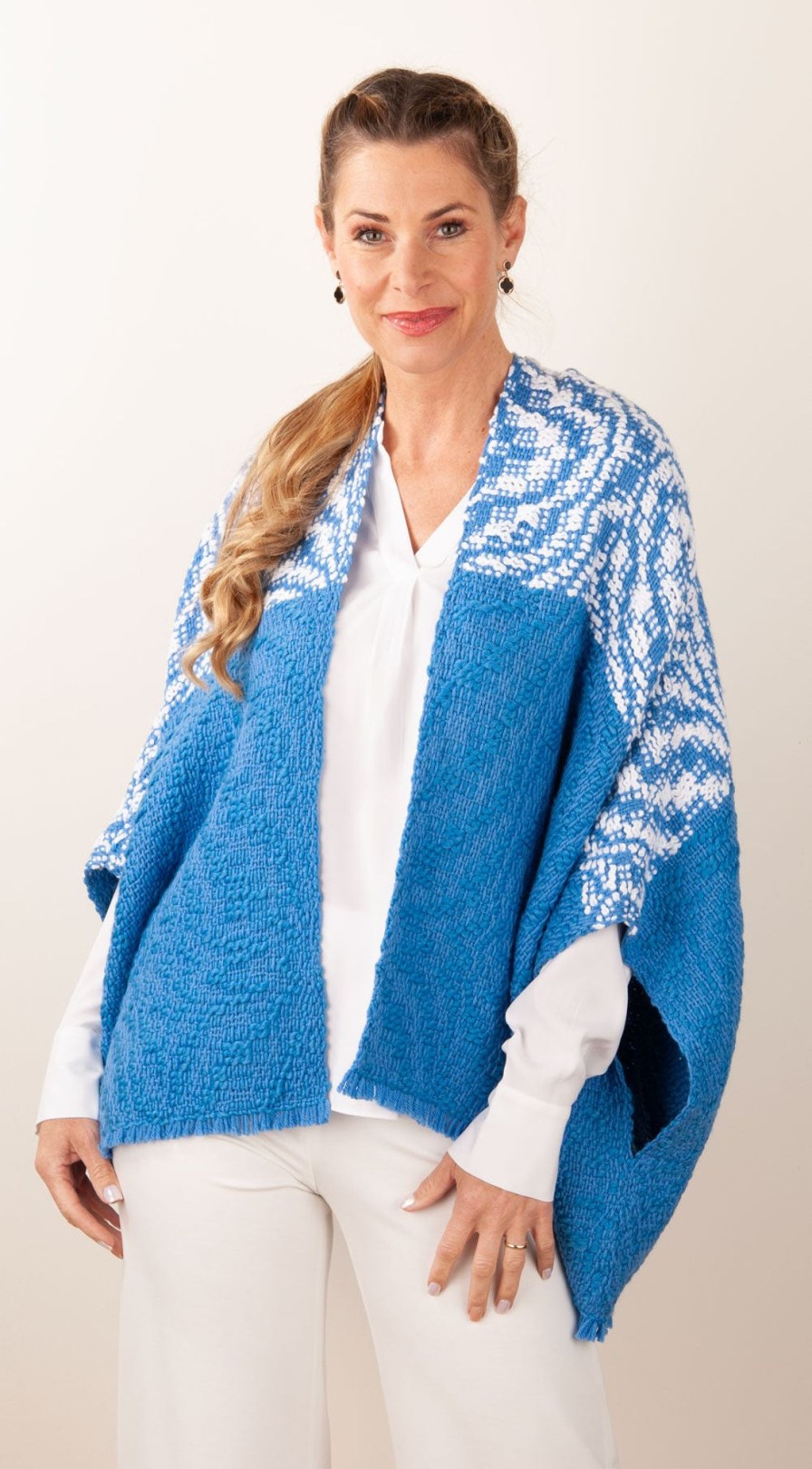 Accessoires WEHVE | Poncho Blau | Weis