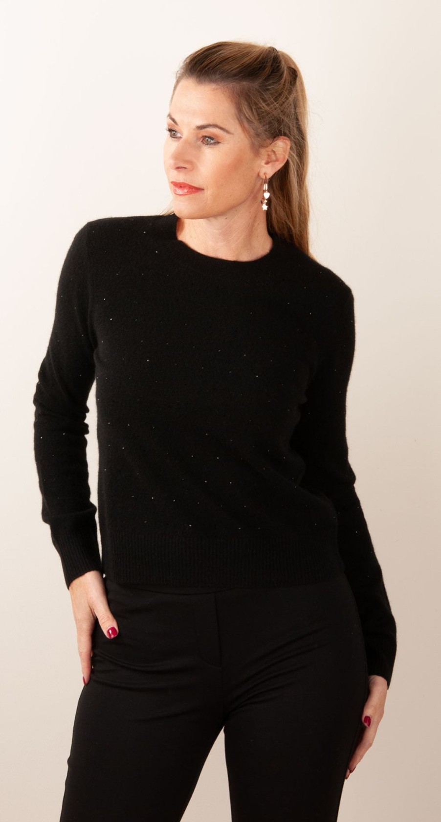 Kleidung fleur | Pullover „Strass" Schwarz