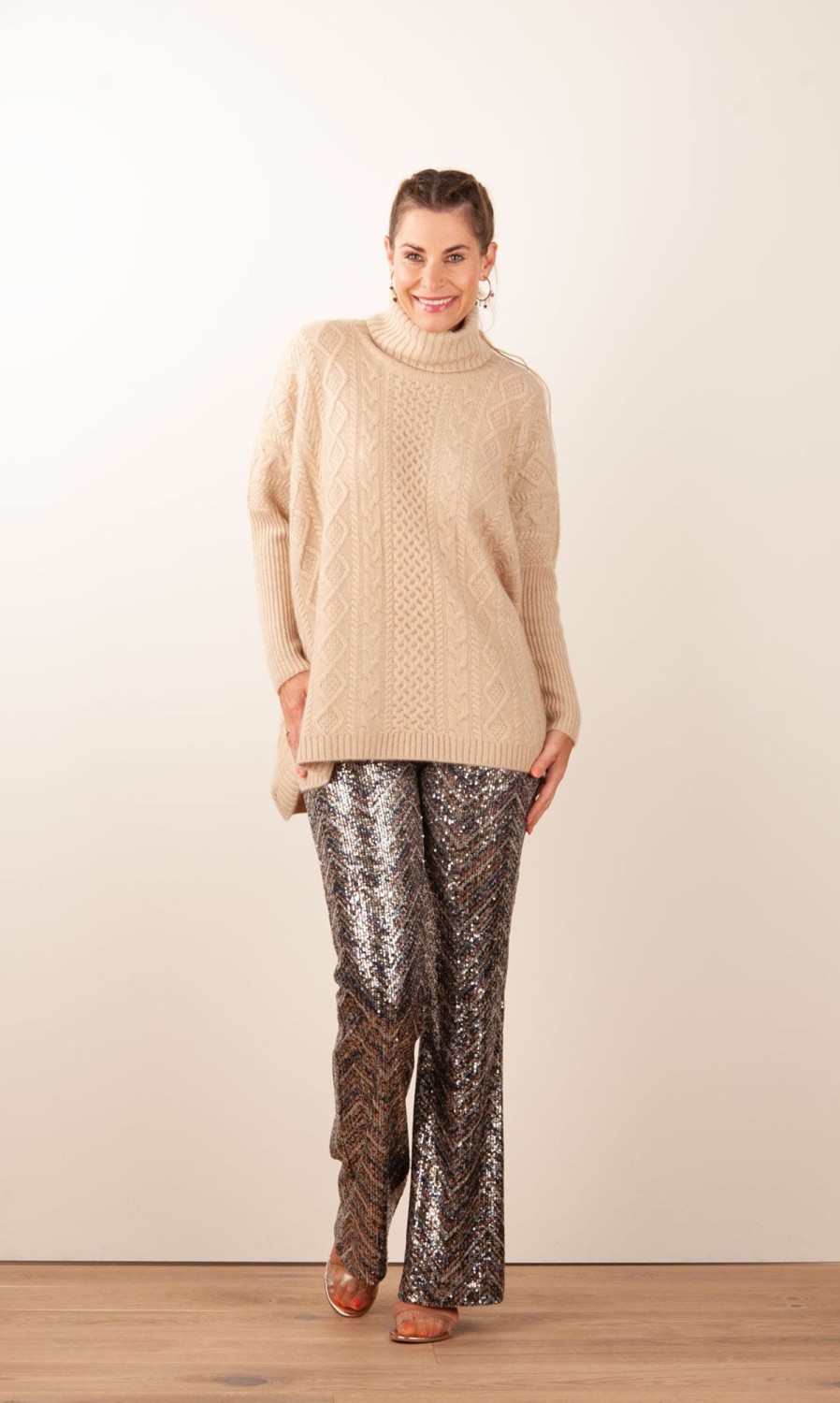 Kleidung Cambio | Hose „Francis" Silber | Gold | Kupfer