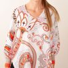 Kleidung Herzensangelegenheit | Bluse Weis | Orange | Multicolor