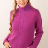 Kleidung Kitted in Cashmere | Kaschmir Pullover Pink | Lila