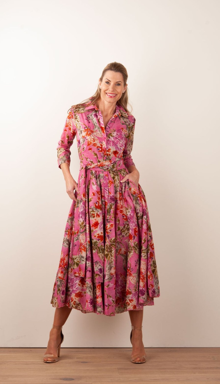 Kleidung Samantha Sung | Kleid „Aster" Beere | Multicolor