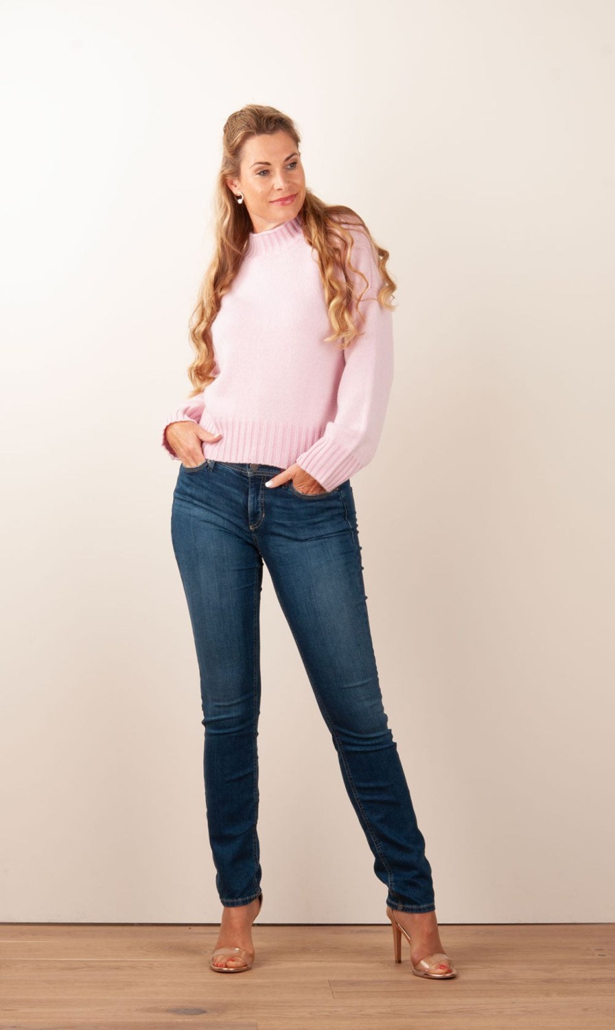 Kleidung Kitted in Cashmere | Kaschmir Pullover Rosa