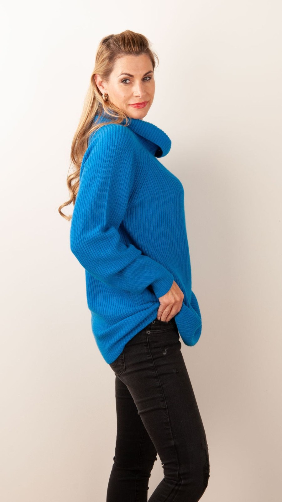 Kleidung Blossom u0026 Co. | Kaschmir Rollkragenpullover Blau