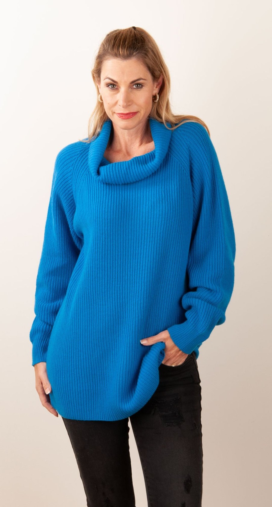 Kleidung Blossom u0026 Co. | Kaschmir Rollkragenpullover Blau