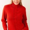 Kleidung Kitted in Cashmere | Kaschmir Pullover Rot | Orange