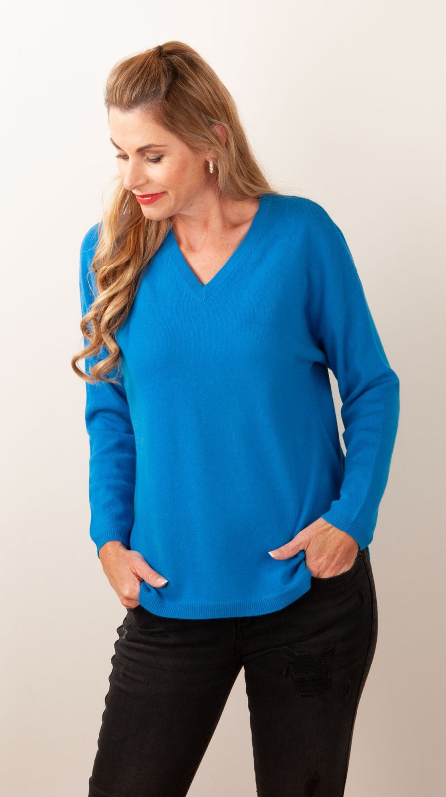 Kleidung Blossom u0026 Co. | Kaschmir Pullover Blau