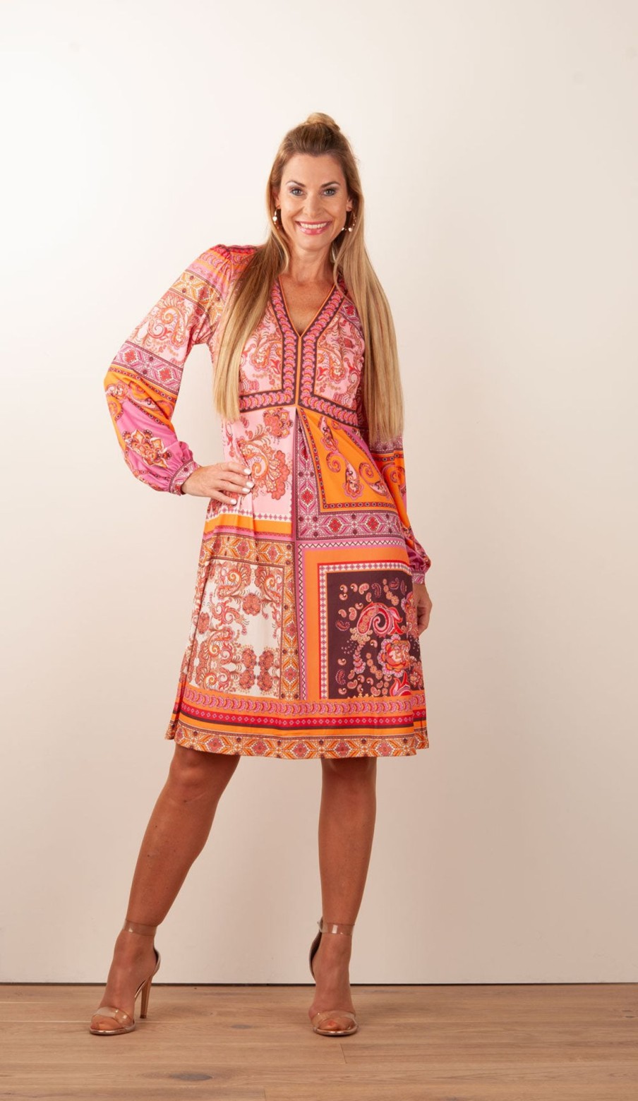 Kleidung Hale Bob | Kleid Rosa | Orange | Multicolor