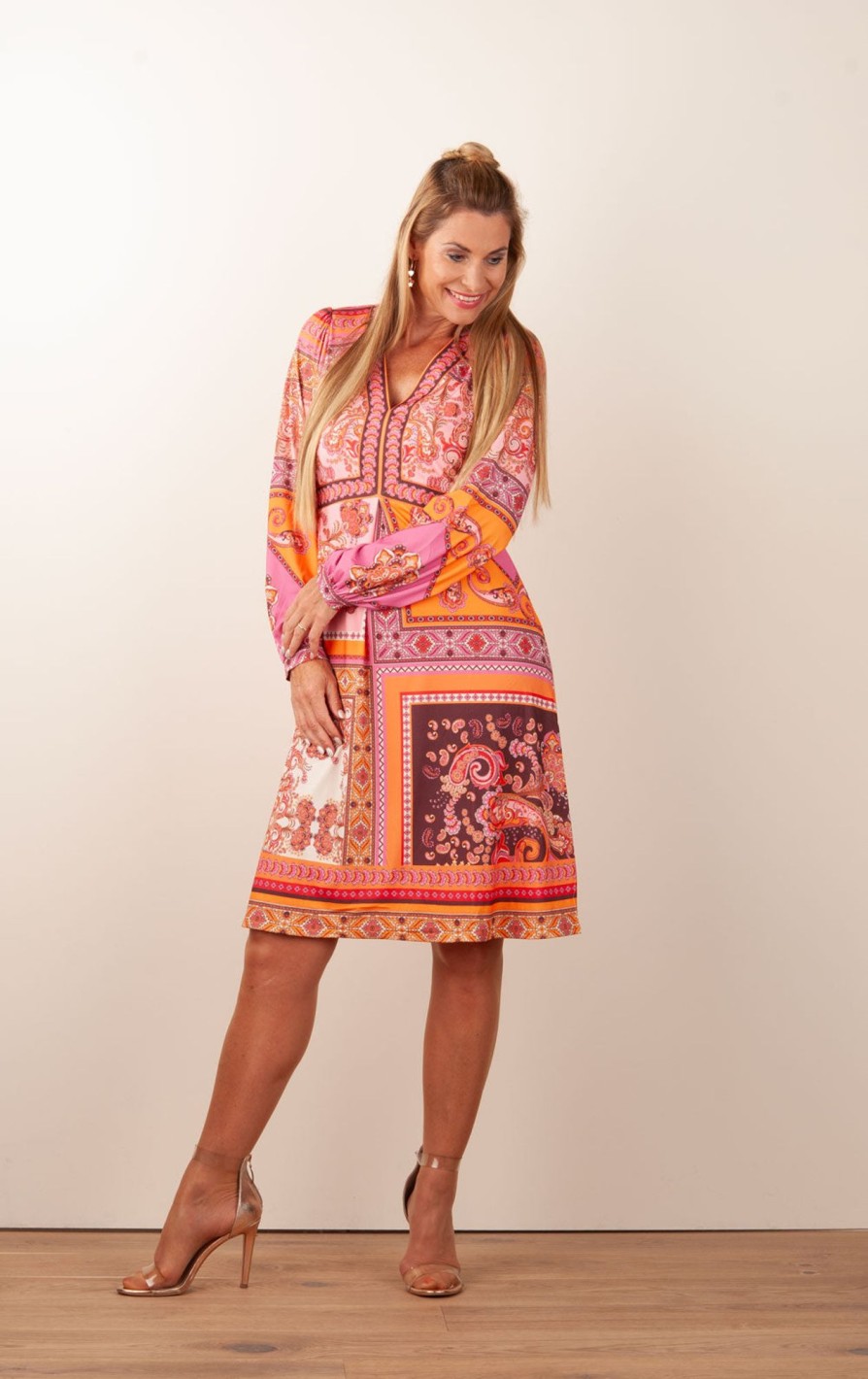 Kleidung Hale Bob | Kleid Rosa | Orange | Multicolor