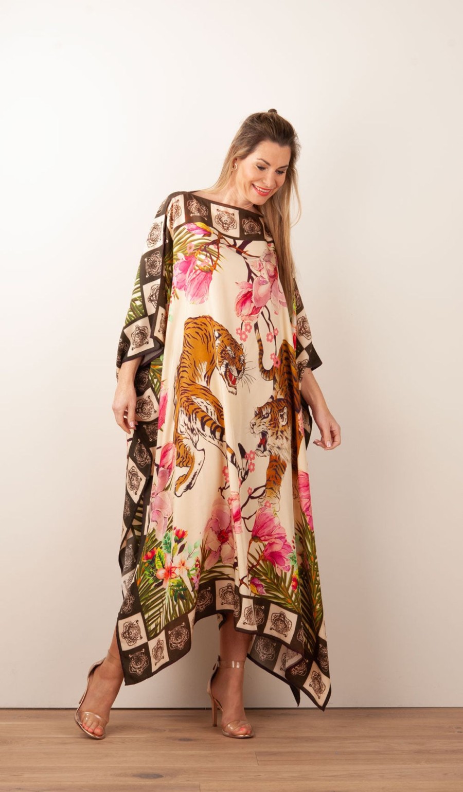 Kleidung Simone Bruns | Kleid / Kaftan Beige | Multicolor