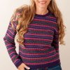 Kleidung Kitted in Cashmere | Kaschmir Pullover Lila | Beere | Multicolor