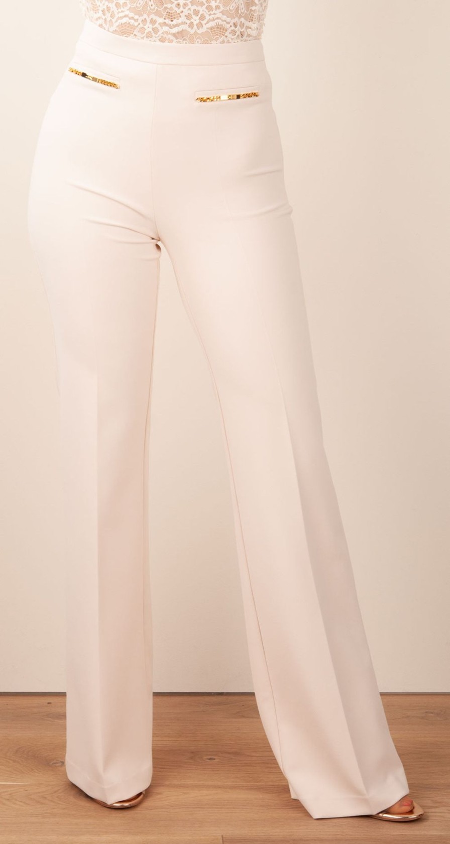 Kleidung Elisabetta Franchi | Hose „Burro Straight" Beige