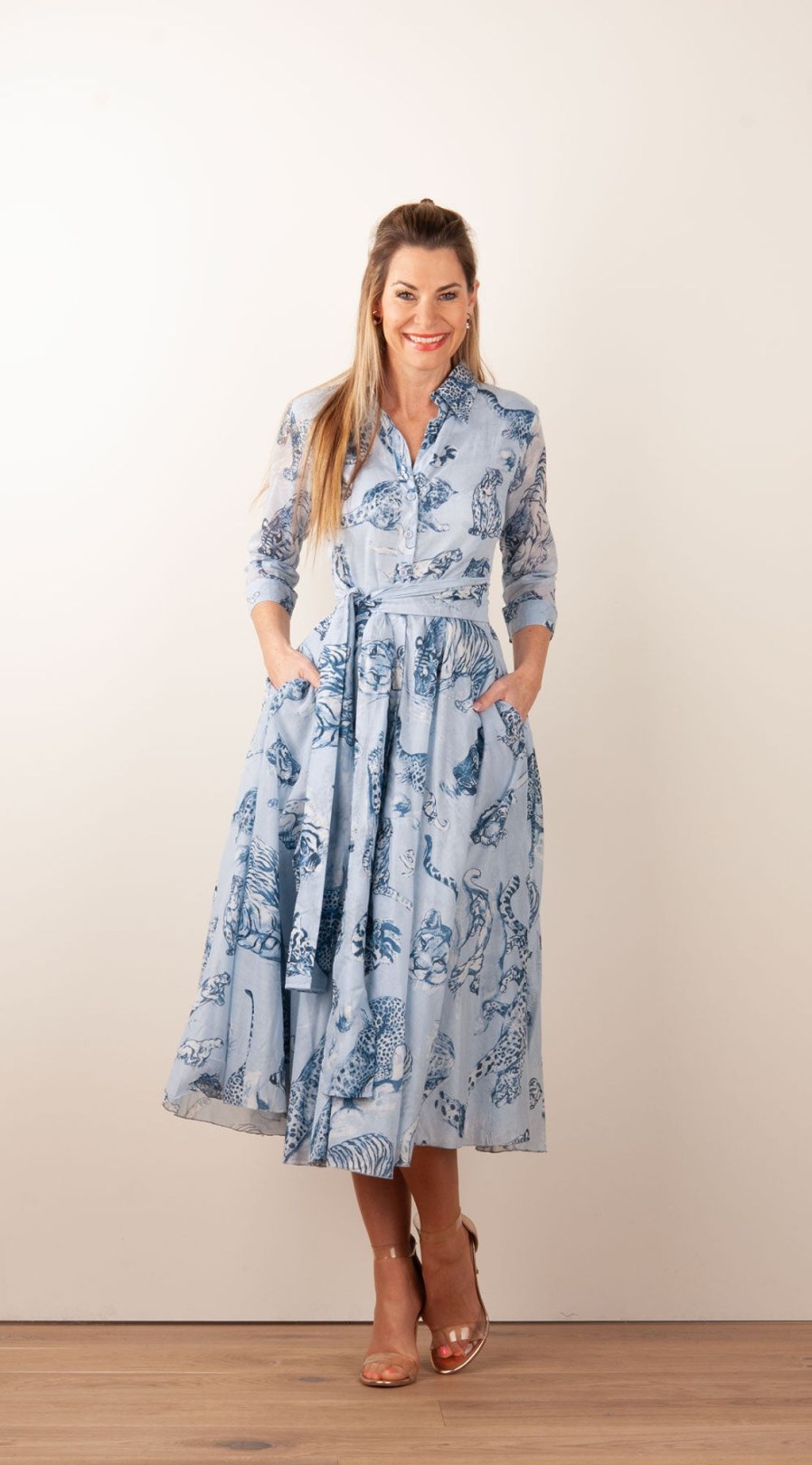 Kleidung Samantha Sung | Kleid „Aster" Blau | Hellblau