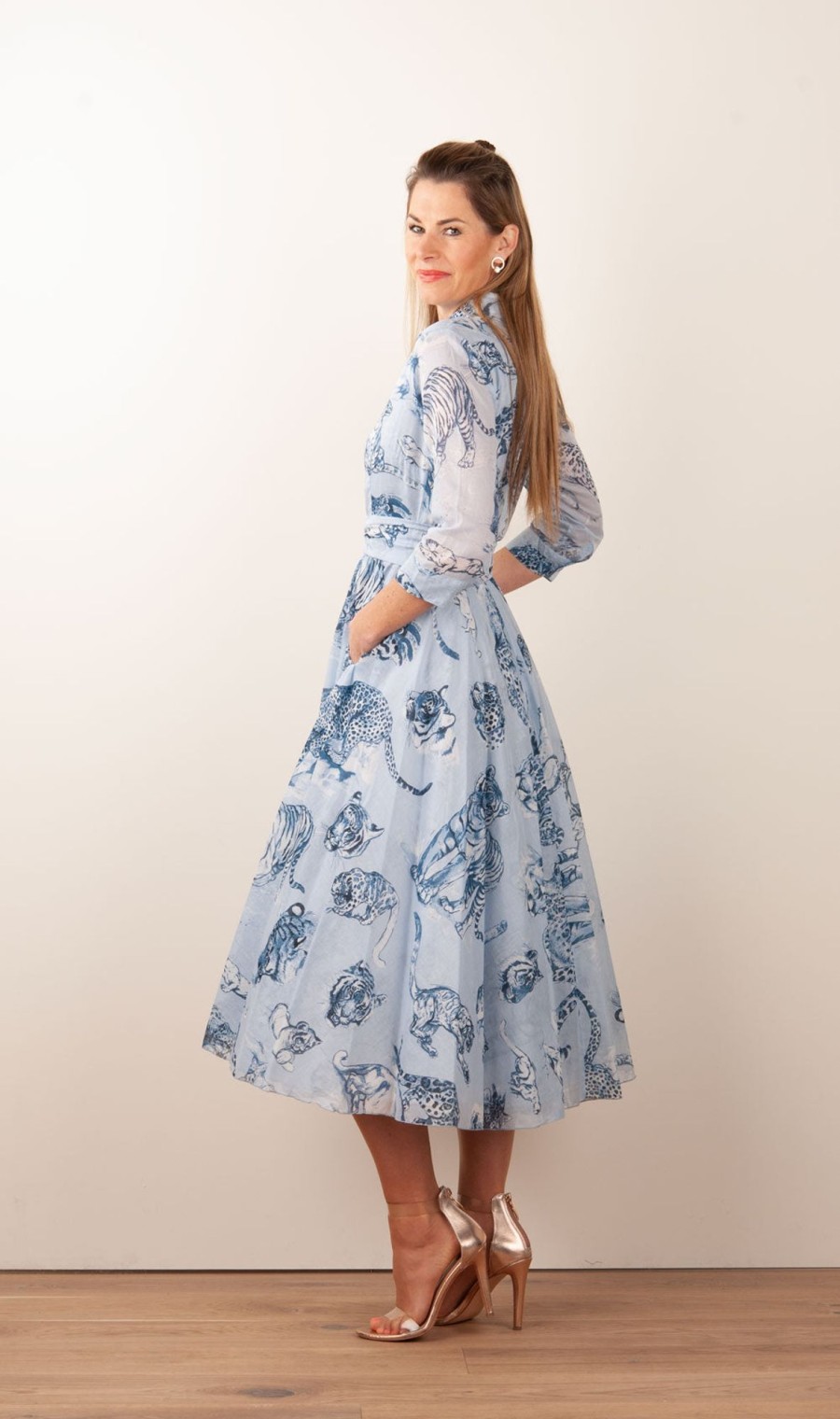 Kleidung Samantha Sung | Kleid „Aster" Blau | Hellblau