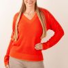 Kleidung Kitted in Cashmere | Kaschmir Pullover Orange/Rot