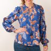 Kleidung Hale Bob | Blusenshirt „Blumen" Blau | Multicolor