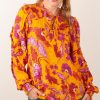 Kleidung Hale Bob | Blusenshirt „Blumen" Gelb | Multicolor