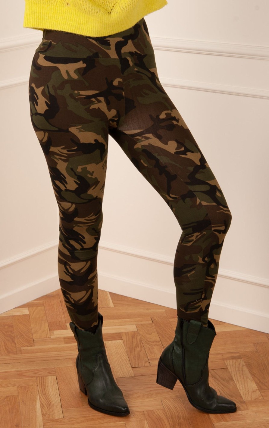 Kleidung Candy | Leggings „Camouflage" Oliv | Braun