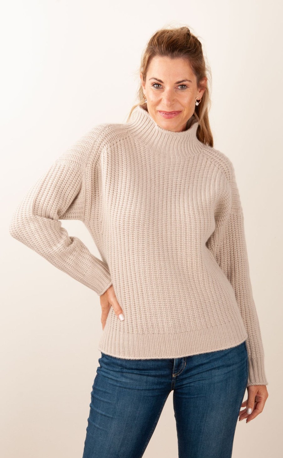 Kleidung Kitted in Cashmere | Kaschmir Pullover Beige