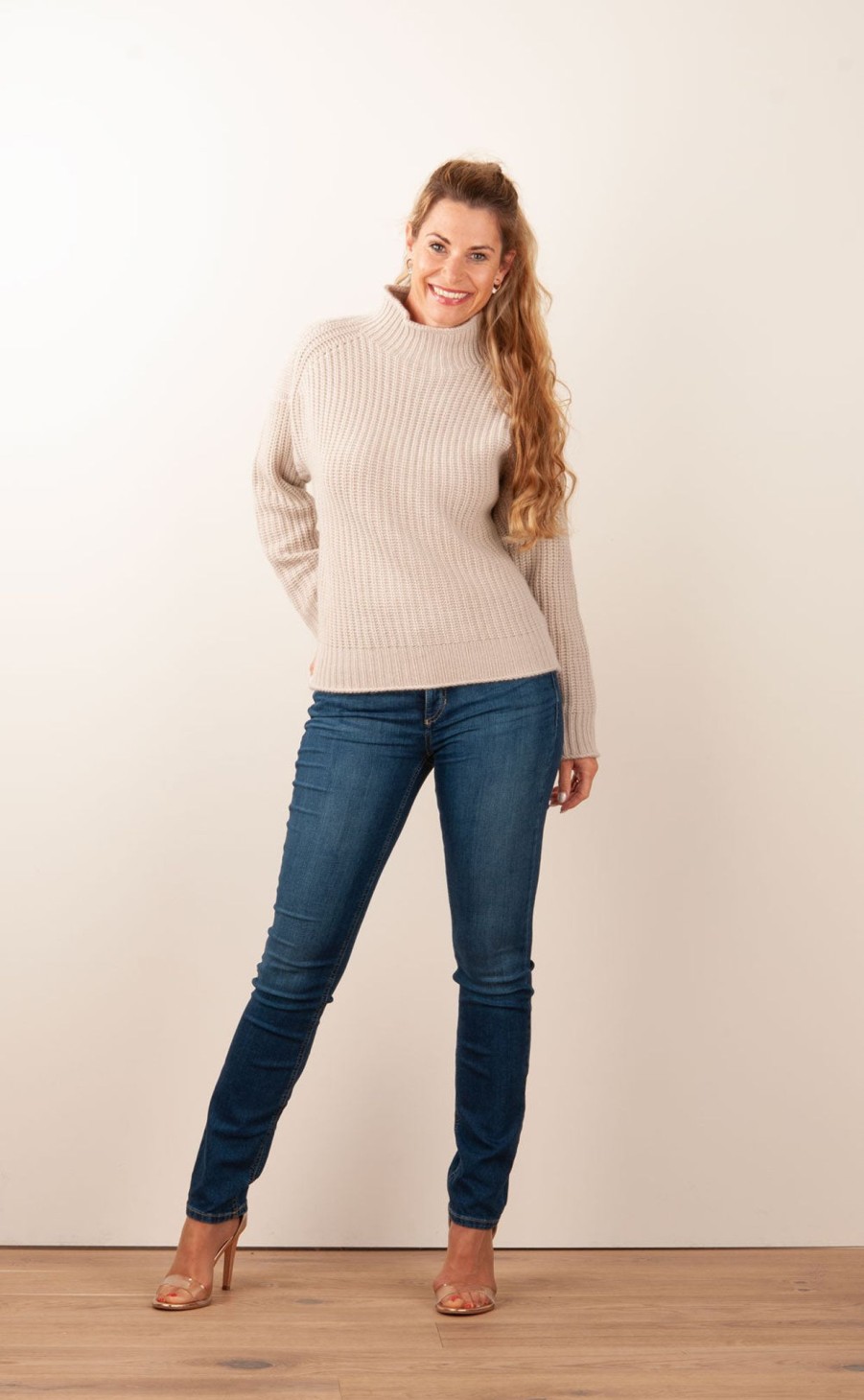 Kleidung Kitted in Cashmere | Kaschmir Pullover Beige