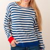 Kleidung Grace | Pullover Weis | Blau