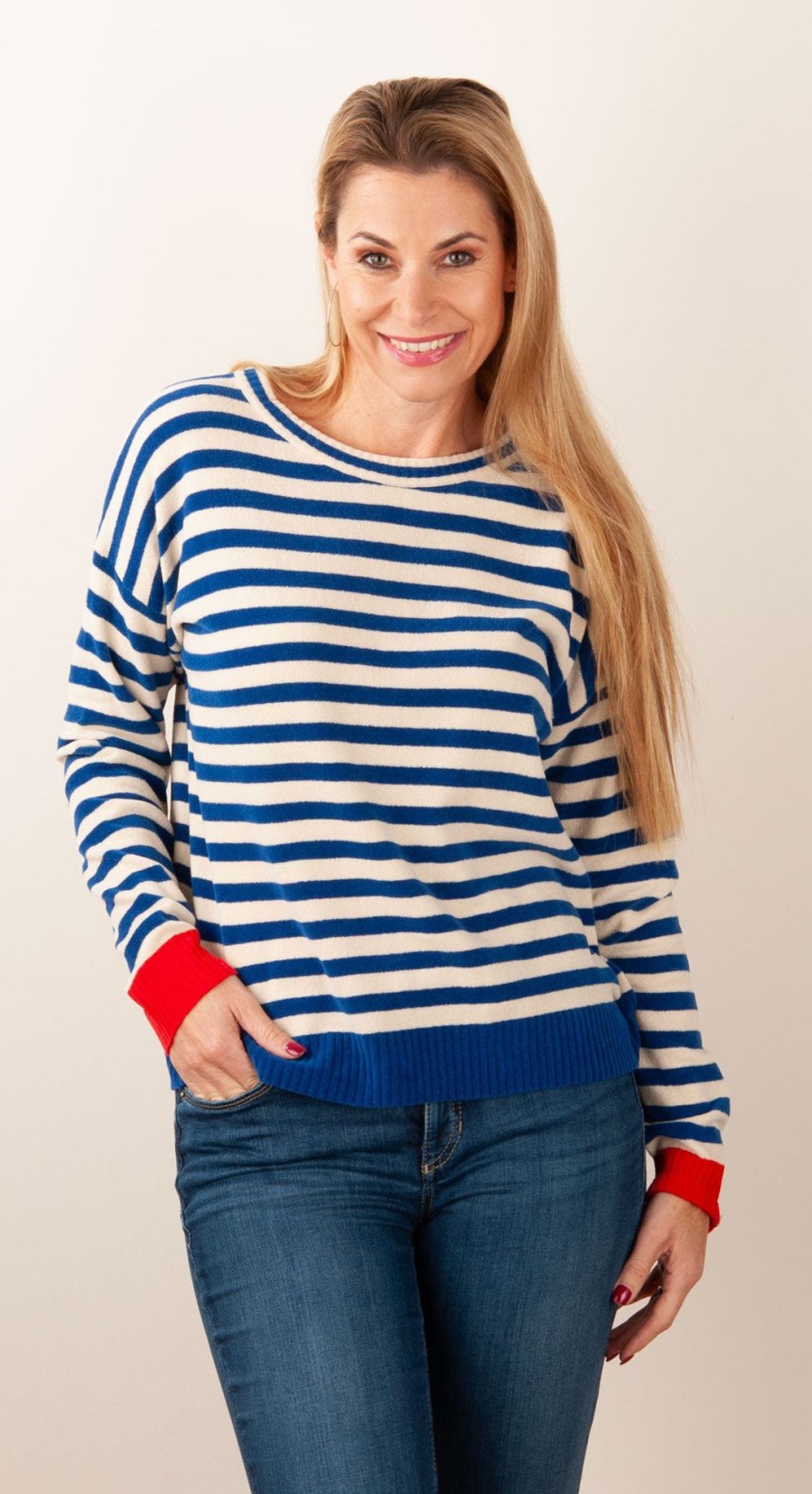 Kleidung Grace | Pullover Weis | Blau