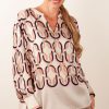 Kleidung IVI Collection | Bluse „Chain" Beige | Multicolor