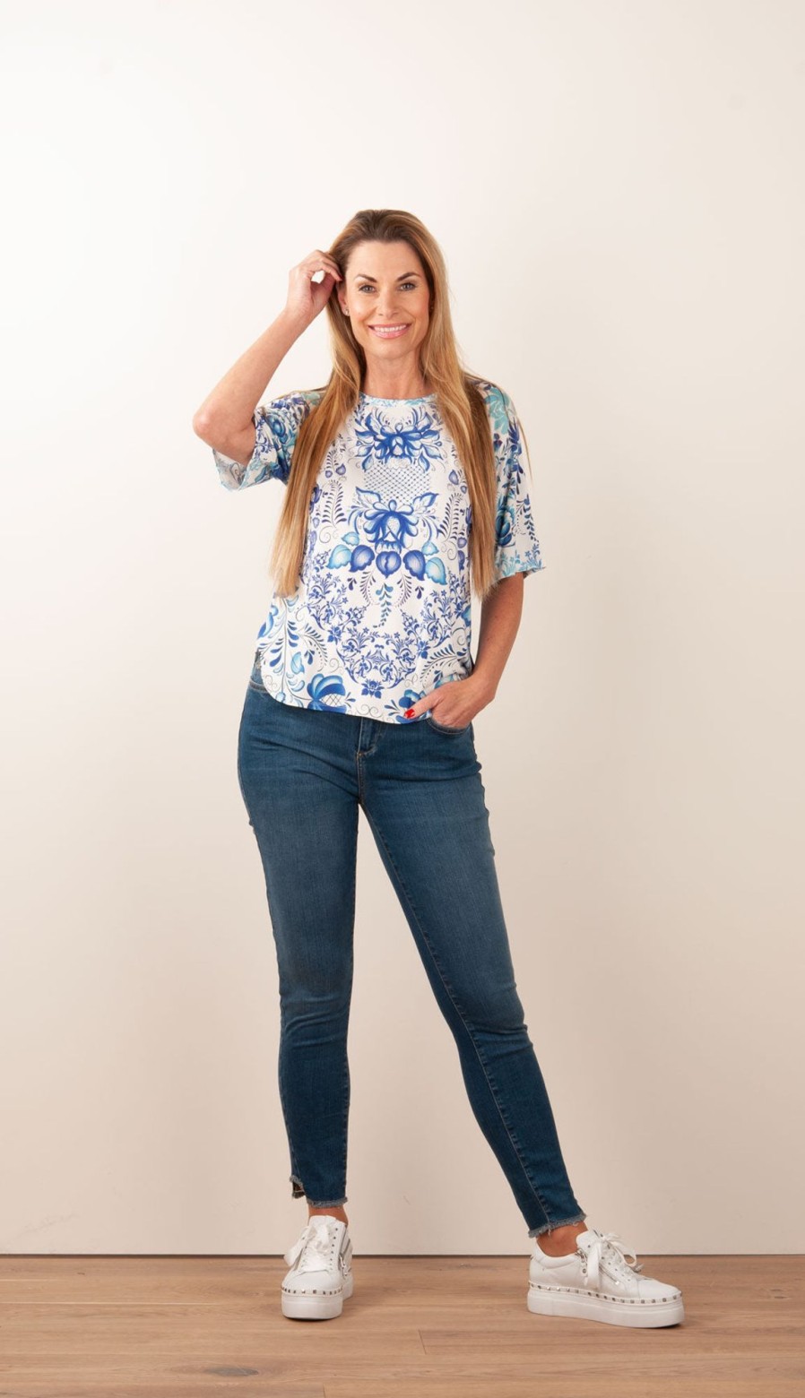 Kleidung Johnny Was | Shirt Blau | Weis