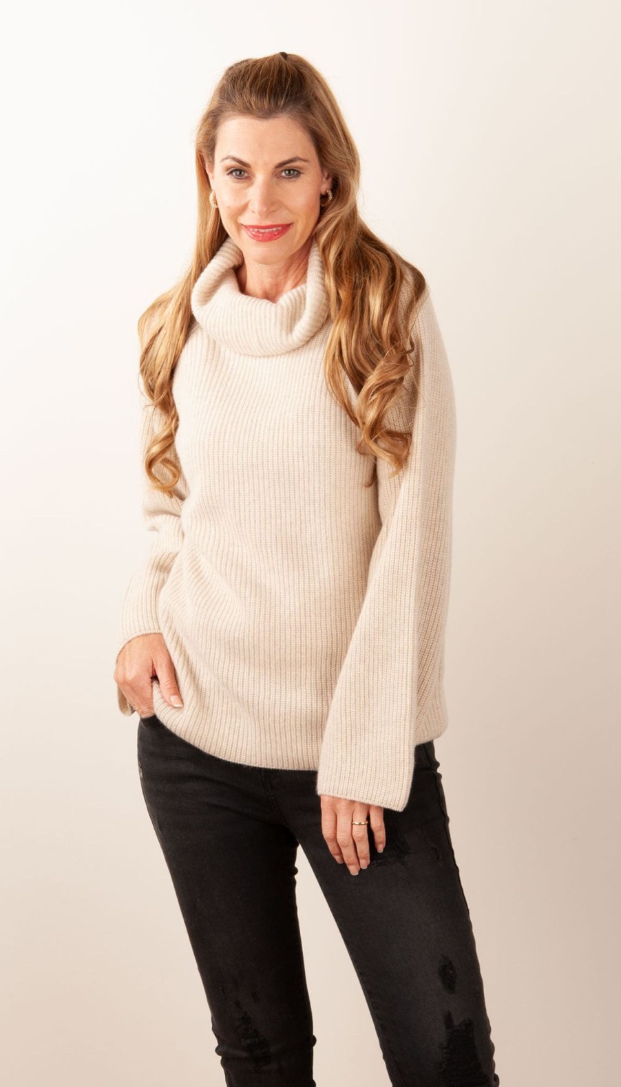 Kleidung Blossom u0026 Co. | Kaschmir Rollkragenpullover Oatmeal