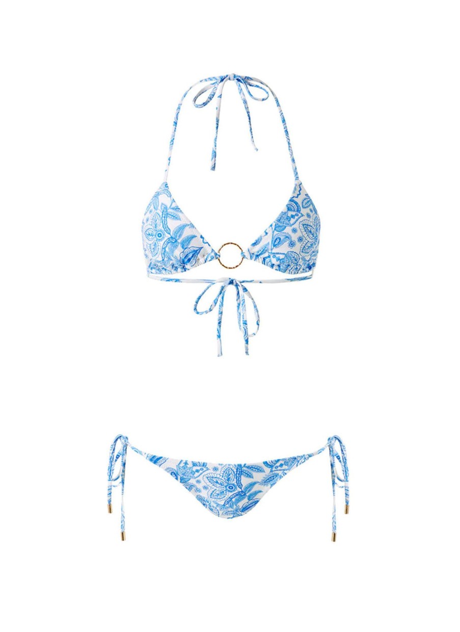 Kleidung Melissa Odabash Bikinis | Bikini „Miami Ceramic" Weis | Blau