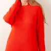 Kleidung Kitted in Cashmere | Kaschmir Pullover Korallrot