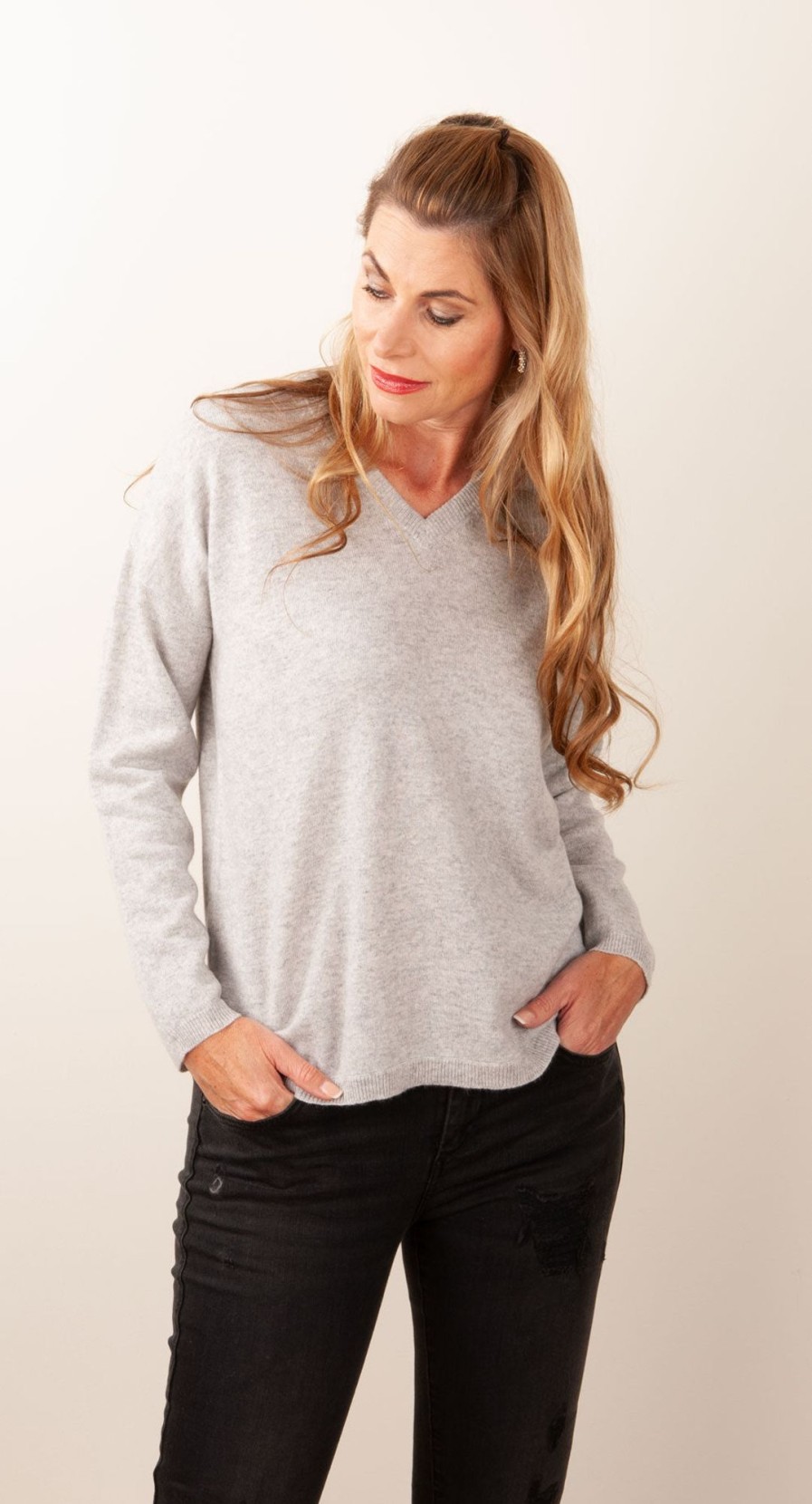 Kleidung Blossom u0026 Co. | Kaschmir Pullover Melange Grau