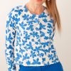 Kleidung White T | Strickjacke Weis | Blau