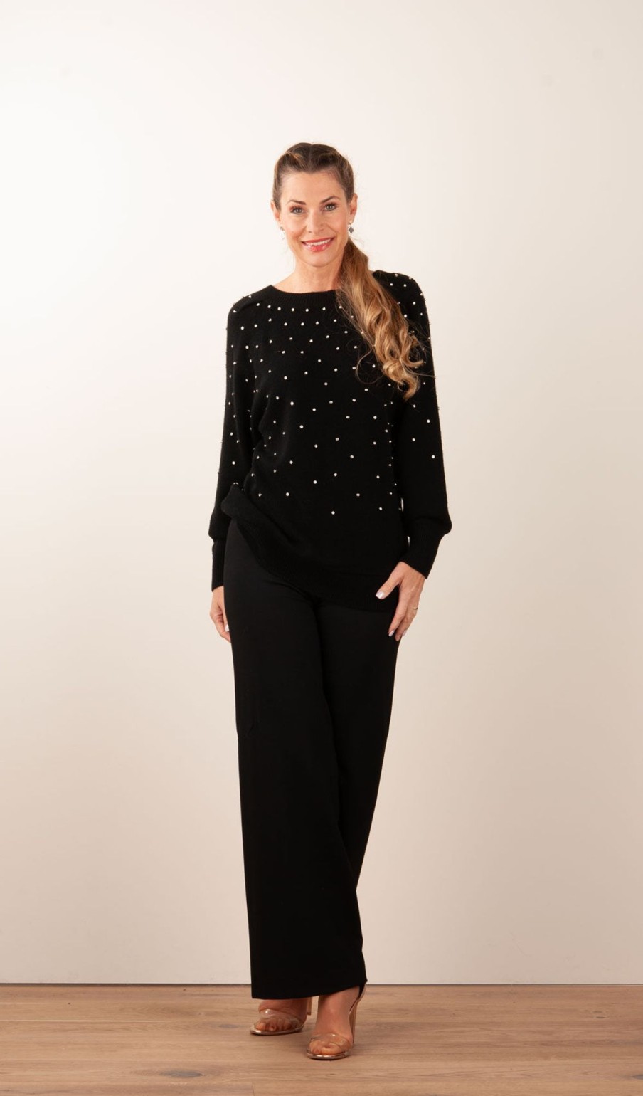 Kleidung fleur | Pullover „Strass" Schwarz