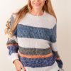 Kleidung Kitted in Cashmere | Kaschmir Pullover Offwhite | Blau | Multicolor