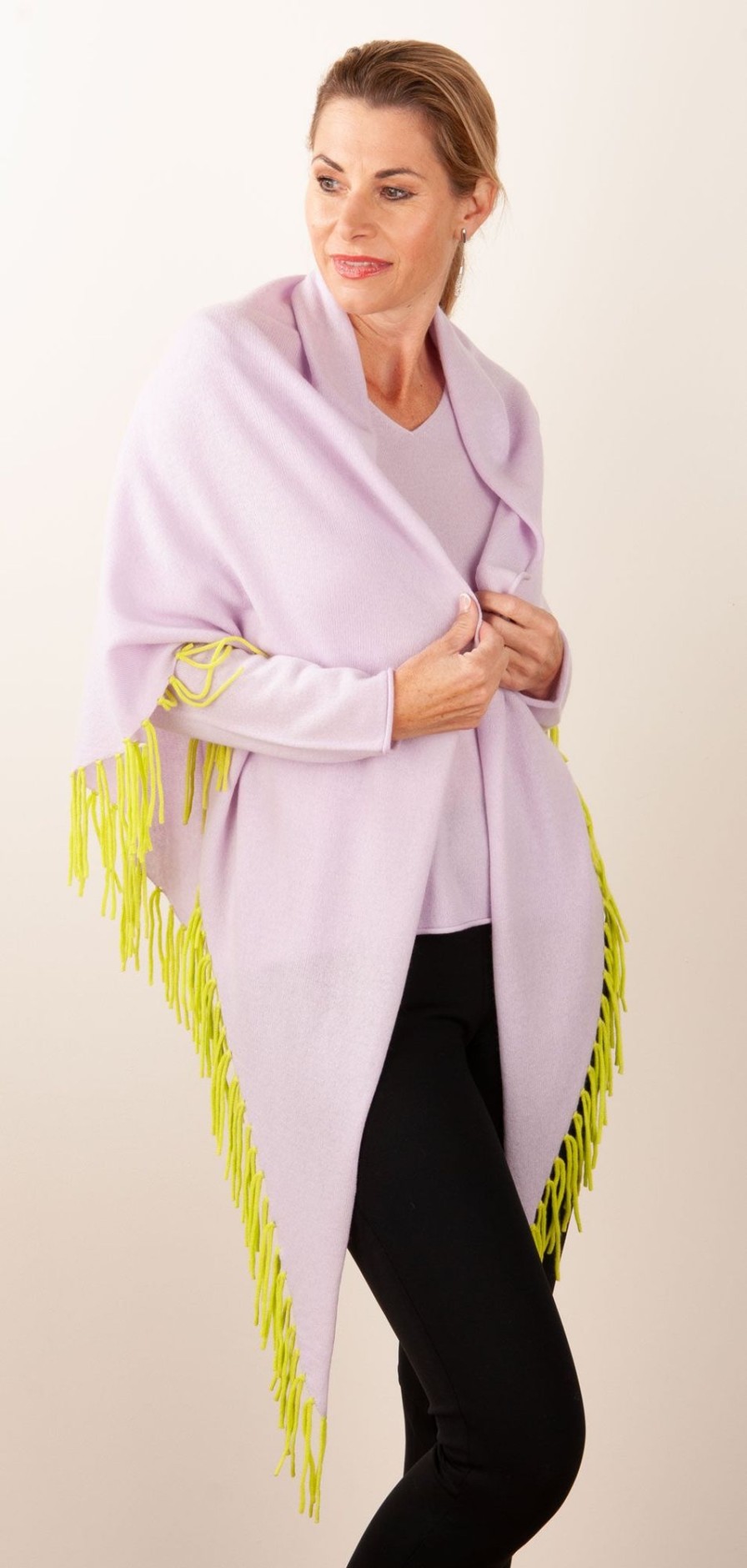 Accessoires Herzensangelegenheit | Poncho Flieder | Grun