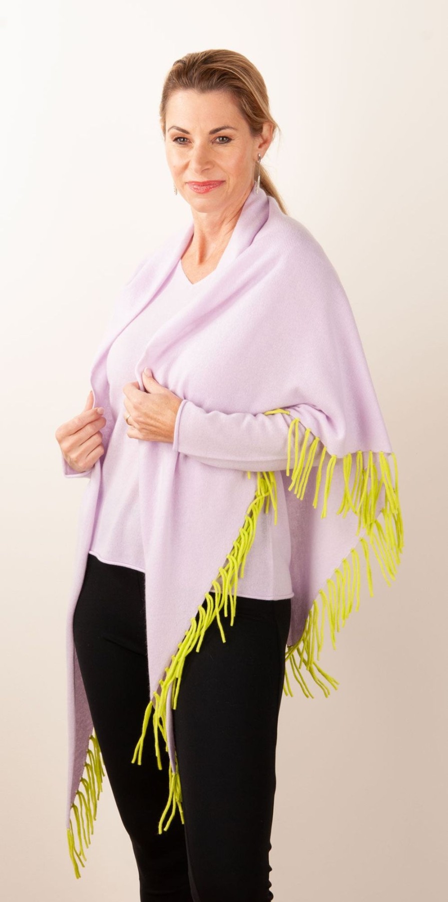 Accessoires Herzensangelegenheit | Poncho Flieder | Grun