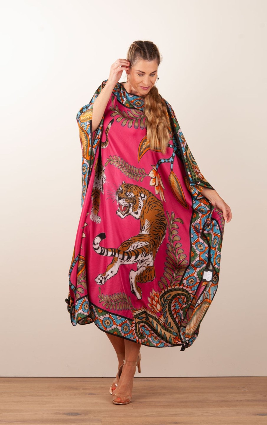 Kleidung Simone Bruns | Kleid / Kaftan Beere | Multicolor