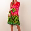 Kleidung Grace | Kleid „Leo" Pink | Grun | Multicolor