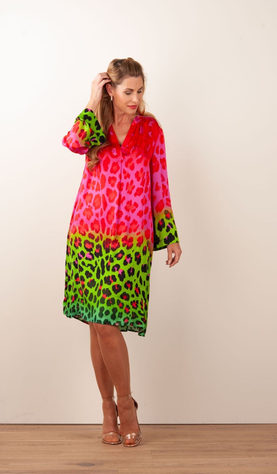 Kleidung Grace | Kleid „Leo" Pink | Grun | Multicolor