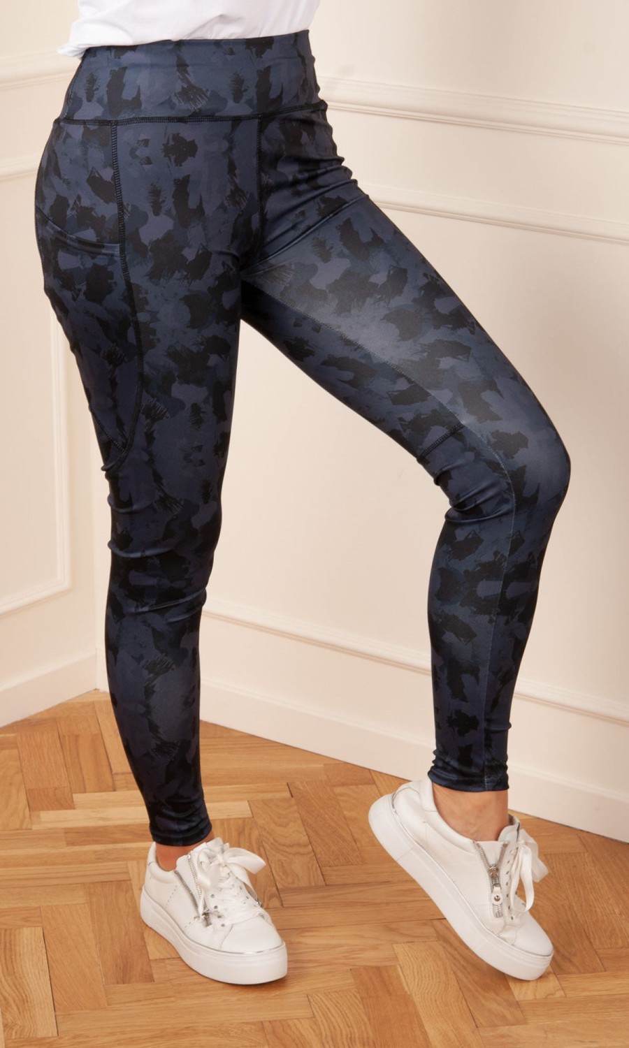 Kleidung Candy | Leggings „Camouflage" Blau | Schwarz