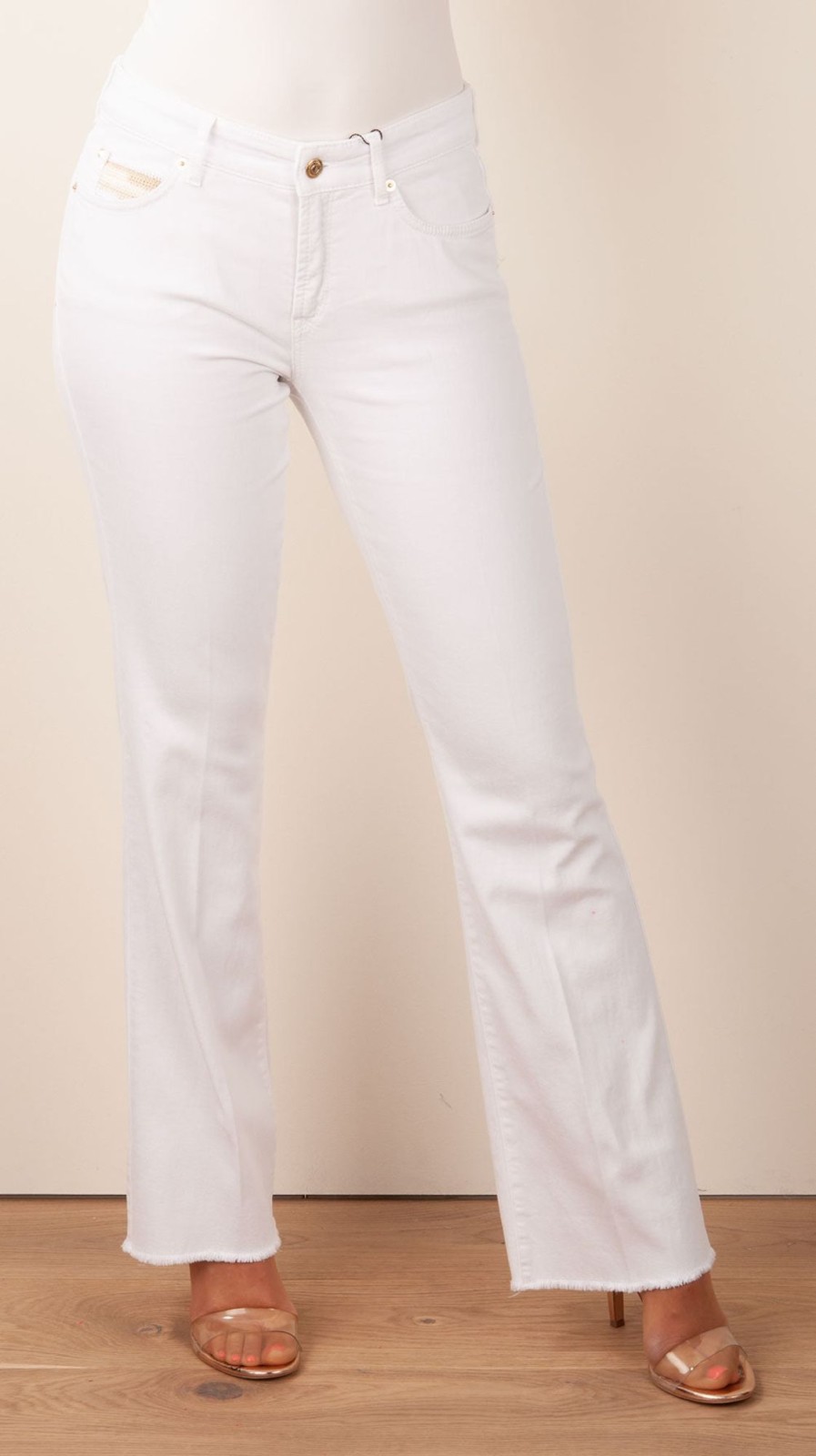 Kleidung Cambio | Jeans „Paris Flared" Weis