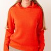 Kleidung Kitted in Cashmere | Kaschmir Pullover Orange/Rot